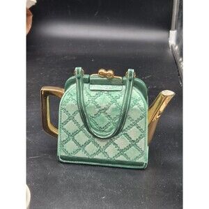 Annie Rowe Village Collection  Piccadilly Handbag Decorative Teapot Green Gold